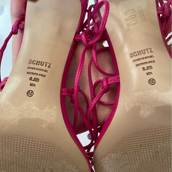 SCHUTZ Hana Leather Sandal Pink - Picture 7 of 9